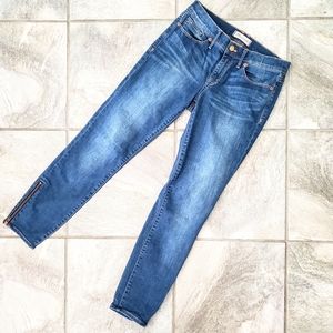 Madewell Mid-Rise Crop Skinny Jeans Ankle Zip Size 27
